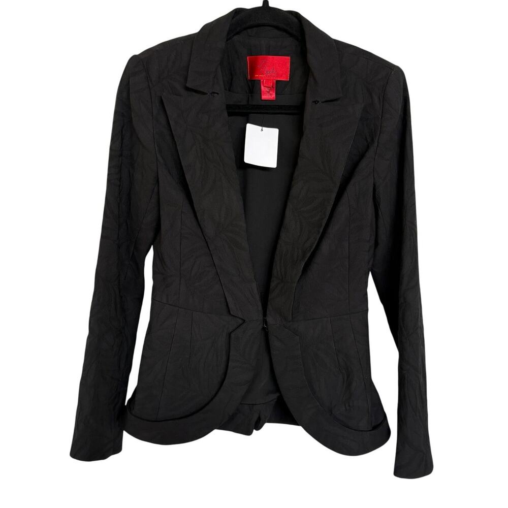 Z. Spoke Zac Posen Black Textured Classic Blazer Jacket Career Quiet Luxury Sz 6